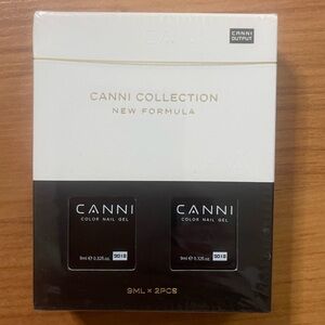 Canni Soak Off UC LED GEL Nail Polish Varnish Black Color 9ml Set 2Pcs